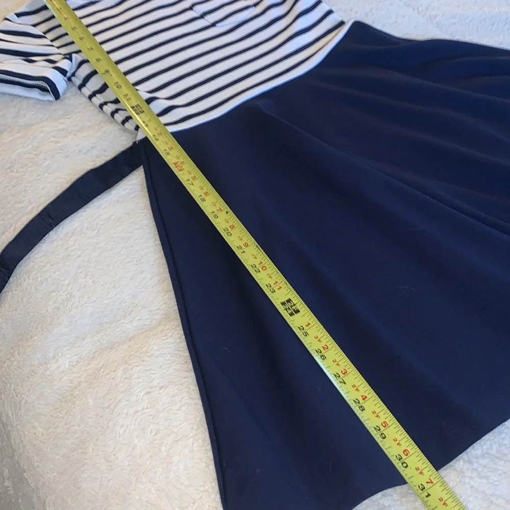 POLO Ralph Lauren Navy and White Striped Dress 12-14 EUC